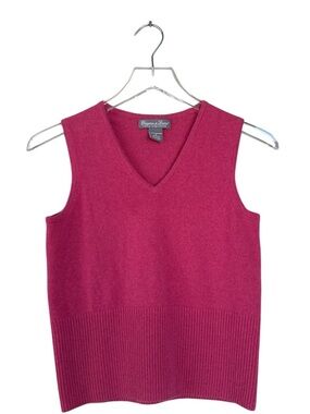 Grayson & Dunn 100% Cashmere V-Neck Sweater Vest Pink Size S